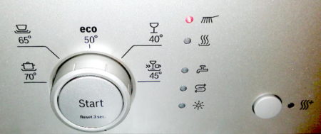 forskjeller i oppvaskmaskinens knapper